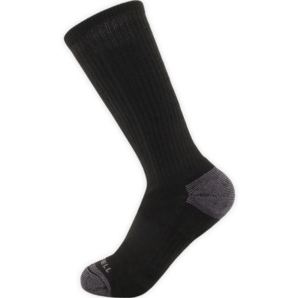 Eco Cushioned Crew Socks 3 Pack, Black, dynamic
