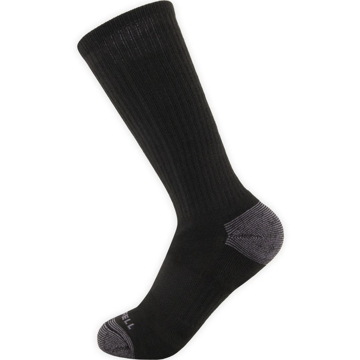Eco Cushioned Crew Socks 3 Pack, Black, dynamic 1