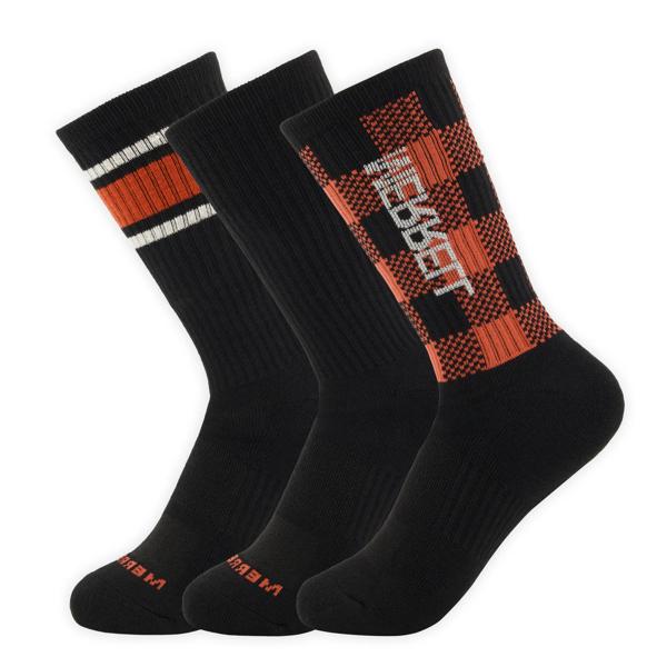 Eco Cushioned Crew 3 Pack, Black Plaid, dynamic