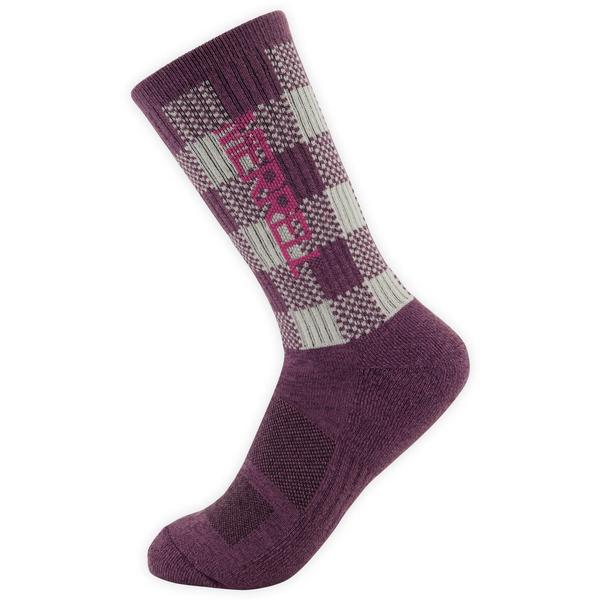 Eco Cushioned Crew 3 Pack, Grape Rum Plaid, dynamic