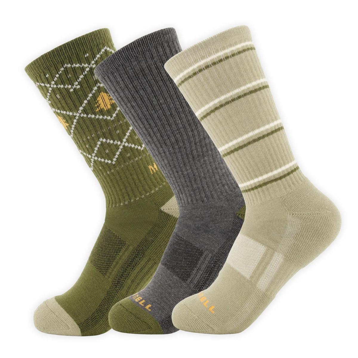 Eco Cushioned Crew 3 Pack, Loden Green, dynamic 1
