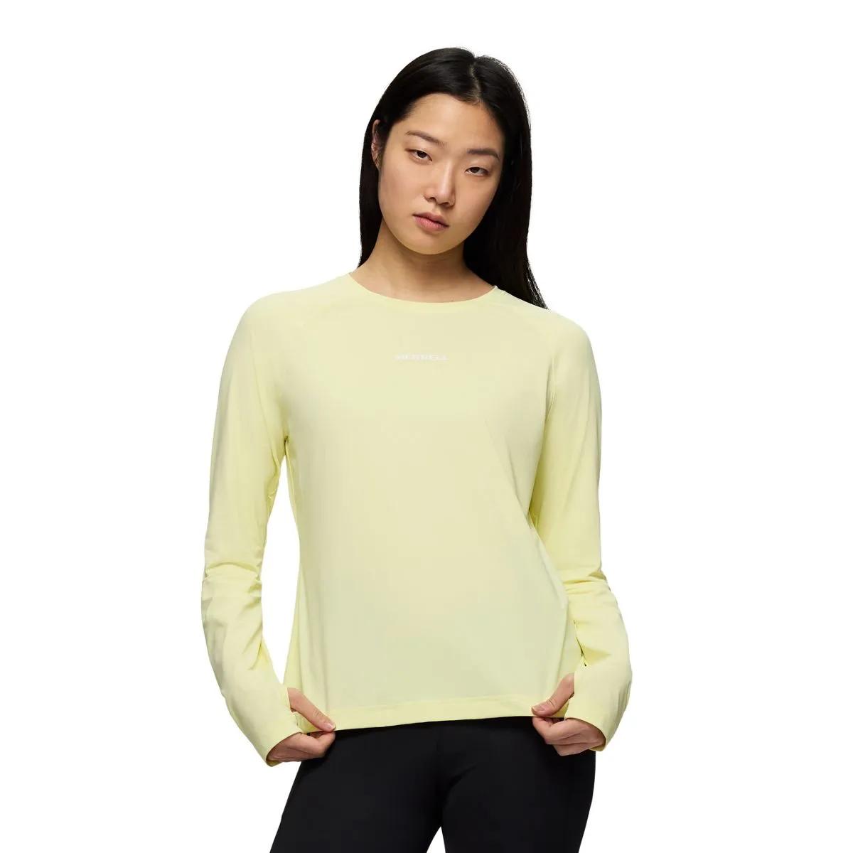 Safan Long Sleeve Running Top, Wax Yellow, dynamic 1