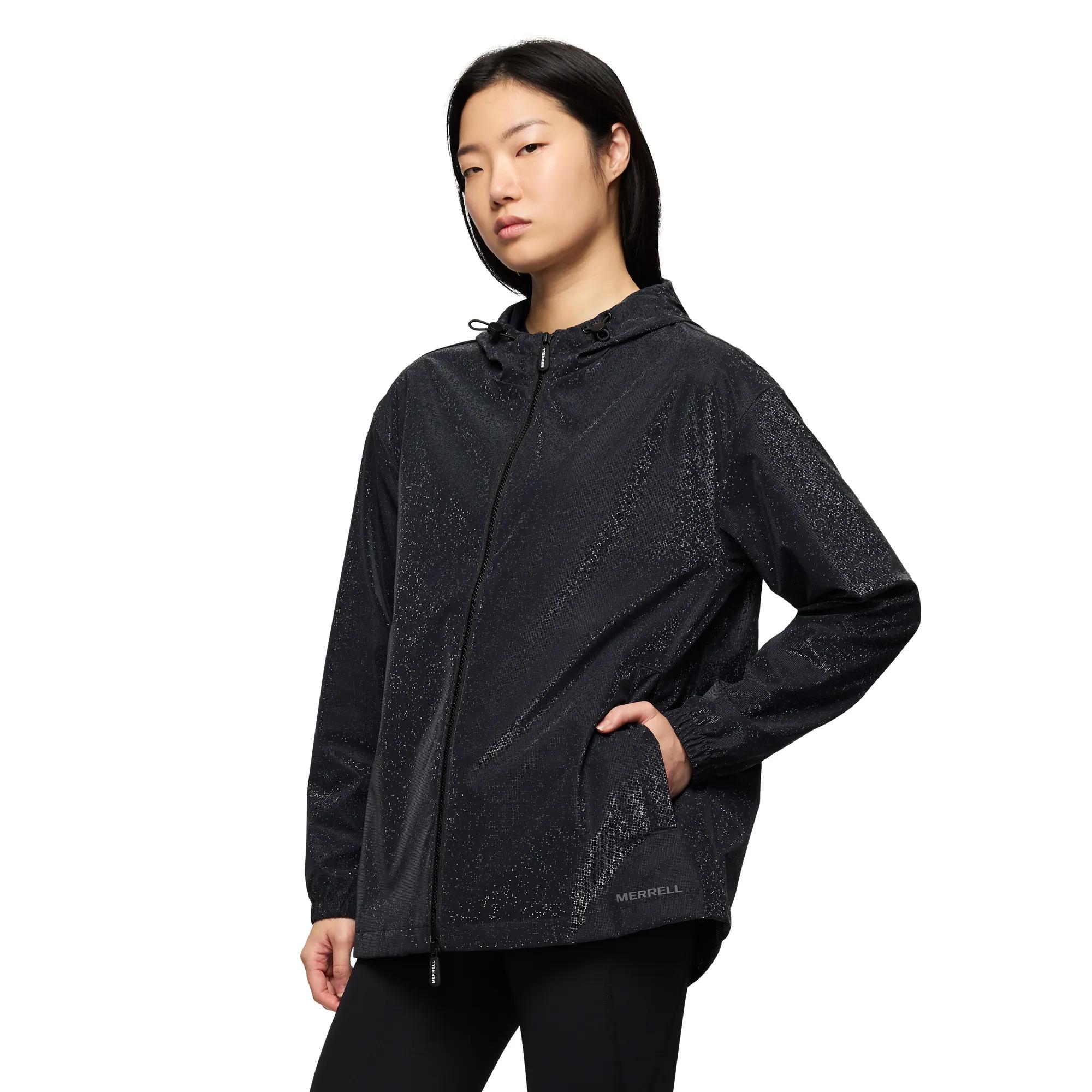 Rani Metallic Raincoat, Black Tile, dynamic 4