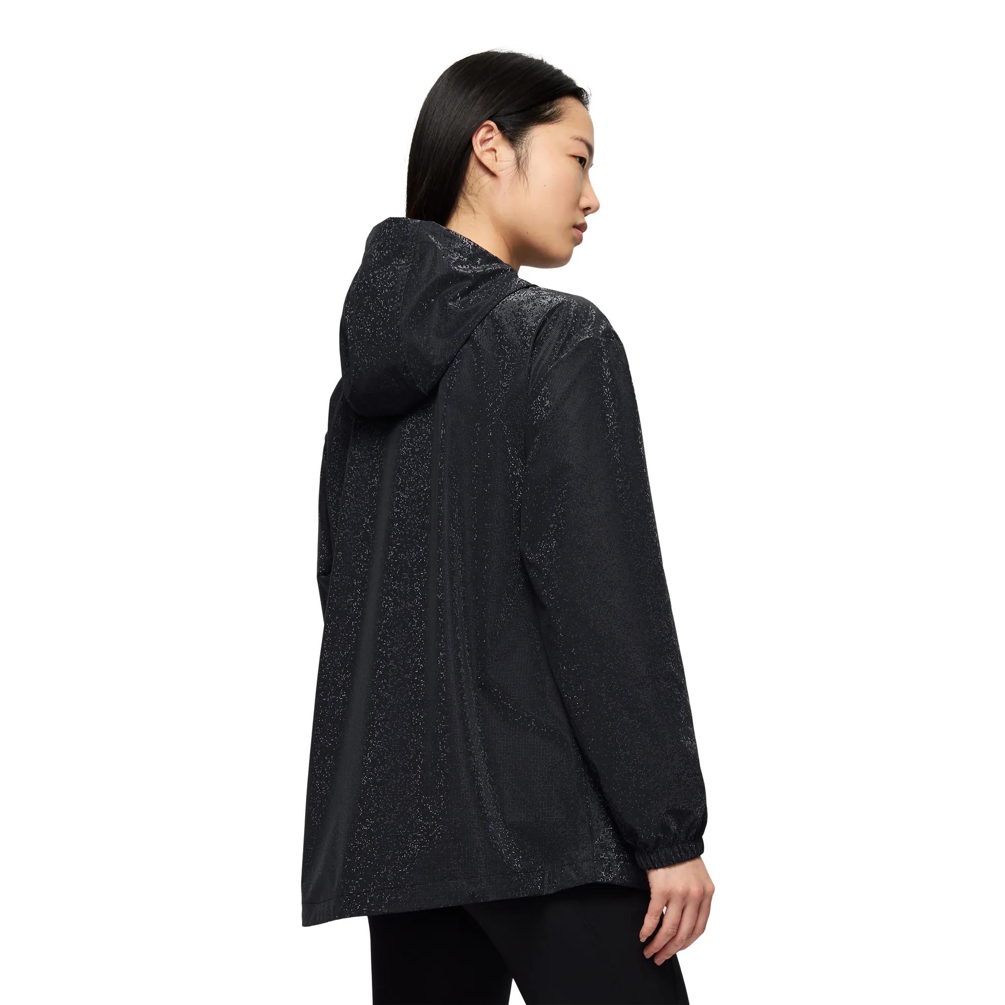Rani Metallic Raincoat, Black Tile, dynamic 3