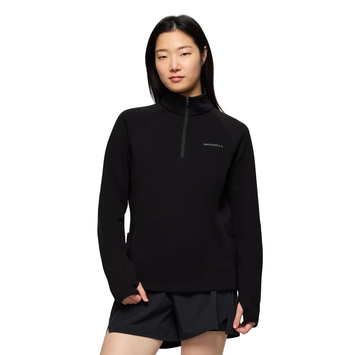 Riley Quarter Zip, Black, dynamic 1