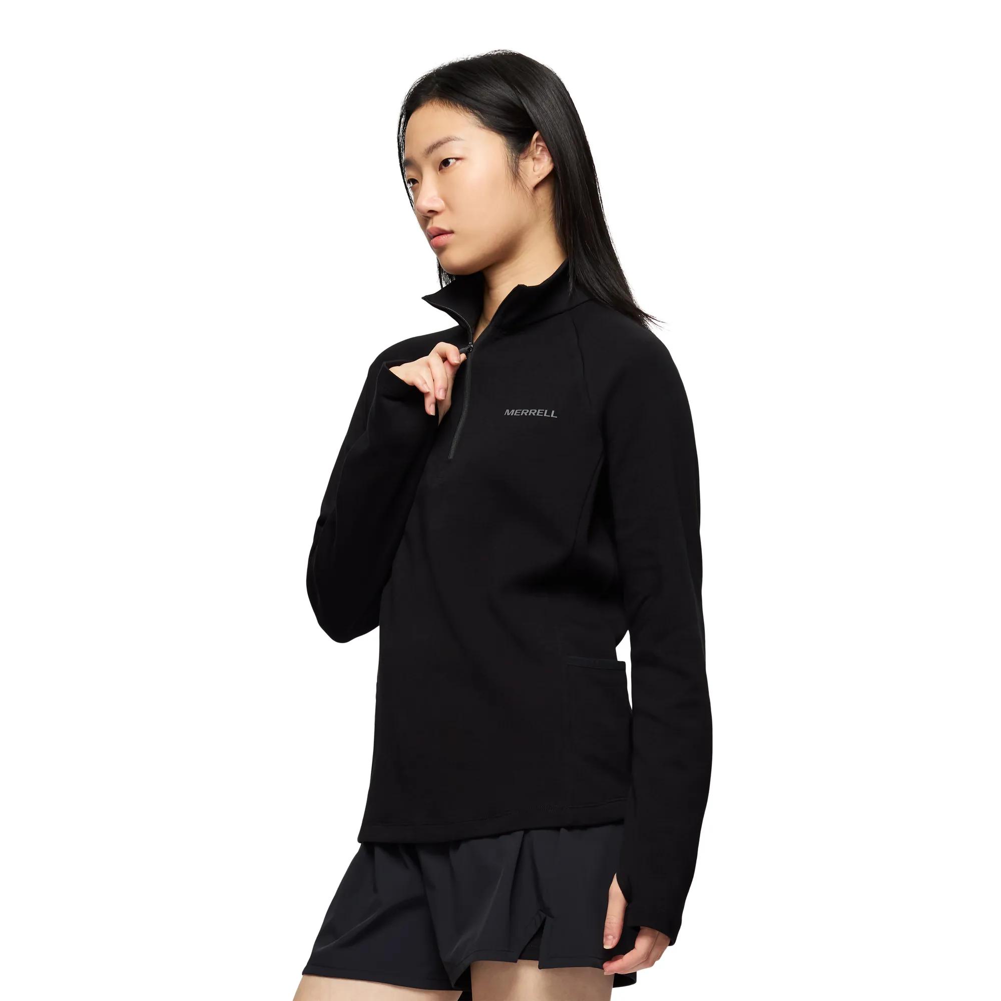 Riley Quarter Zip Mid Layer, Black, dynamic 4