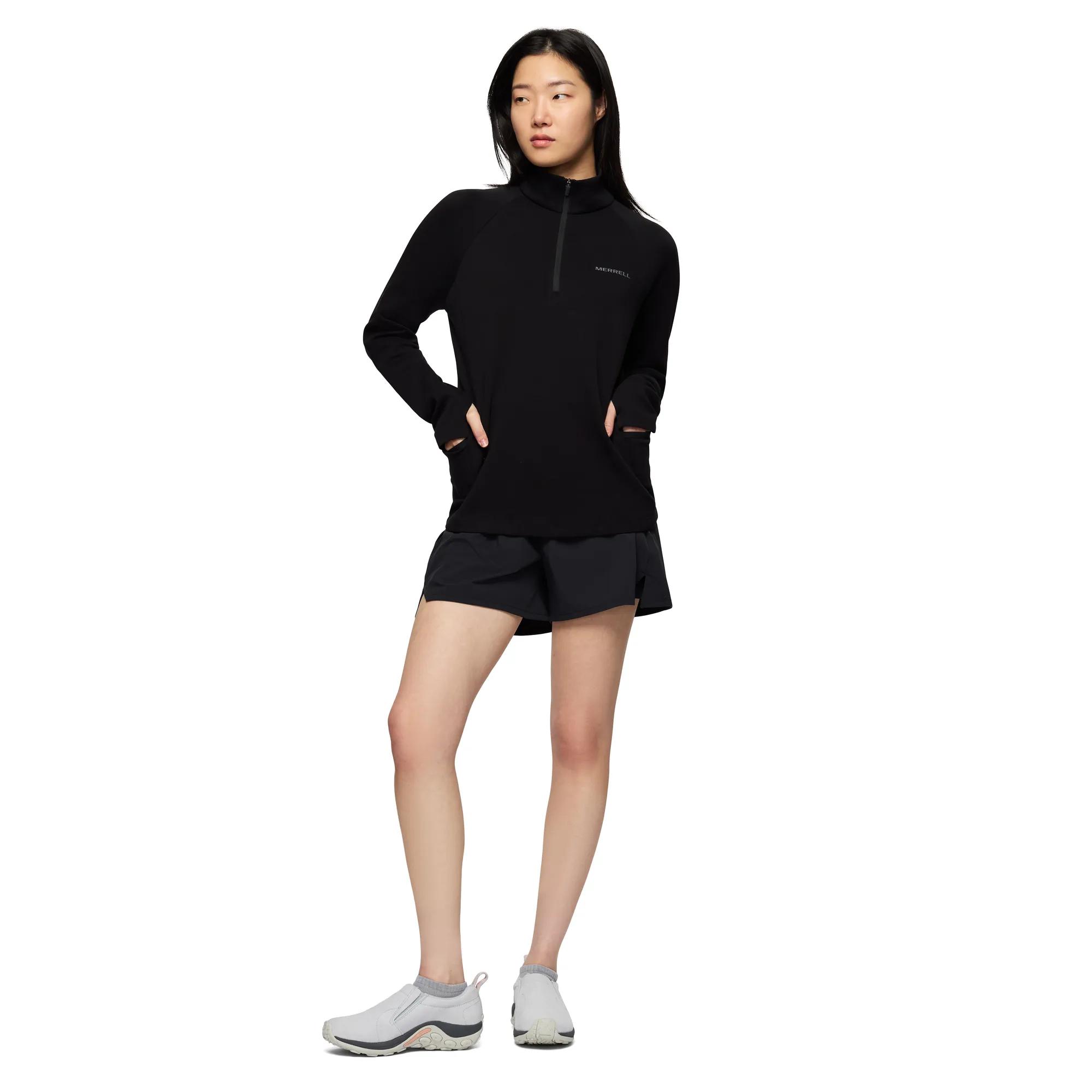 Riley Quarter Zip Mid Layer, Black, dynamic 2