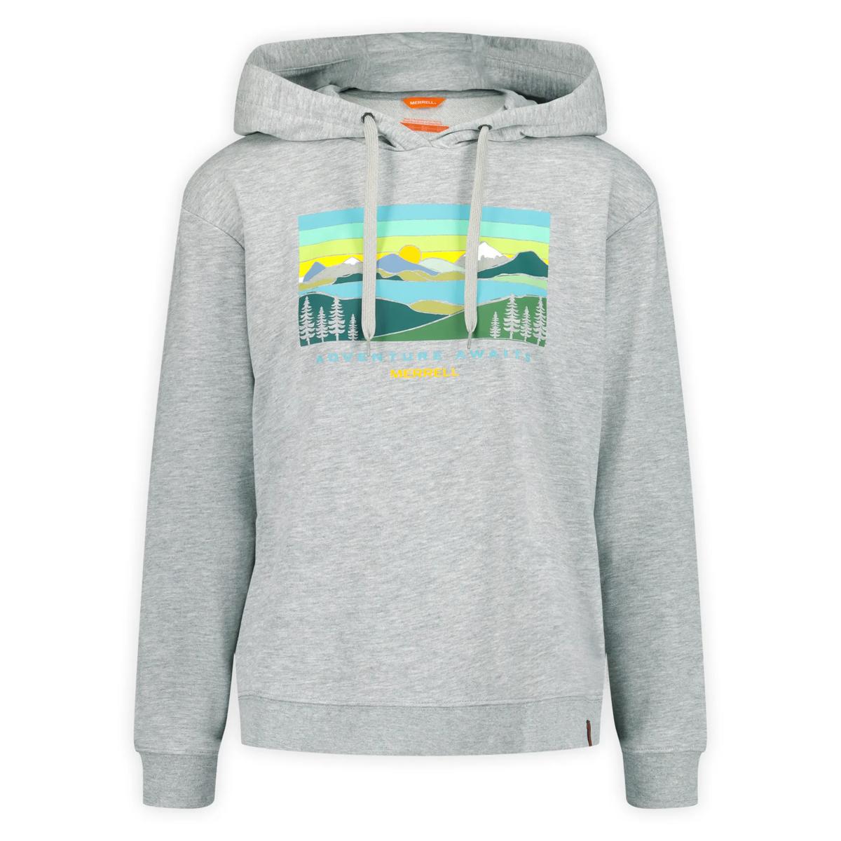 Await Adventure Semi-Cropped Graphic Hoody, Grey Mix, dynamic 1