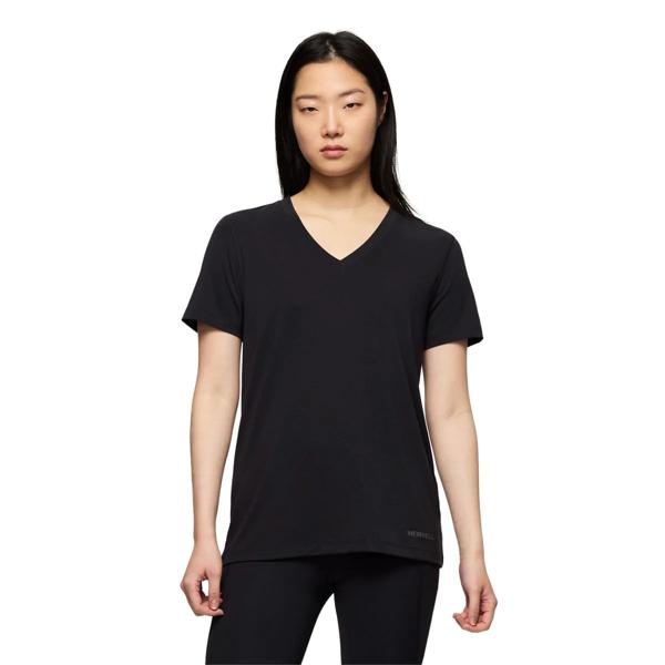 Viva V-Neck Tencel Tee, Black, dynamic