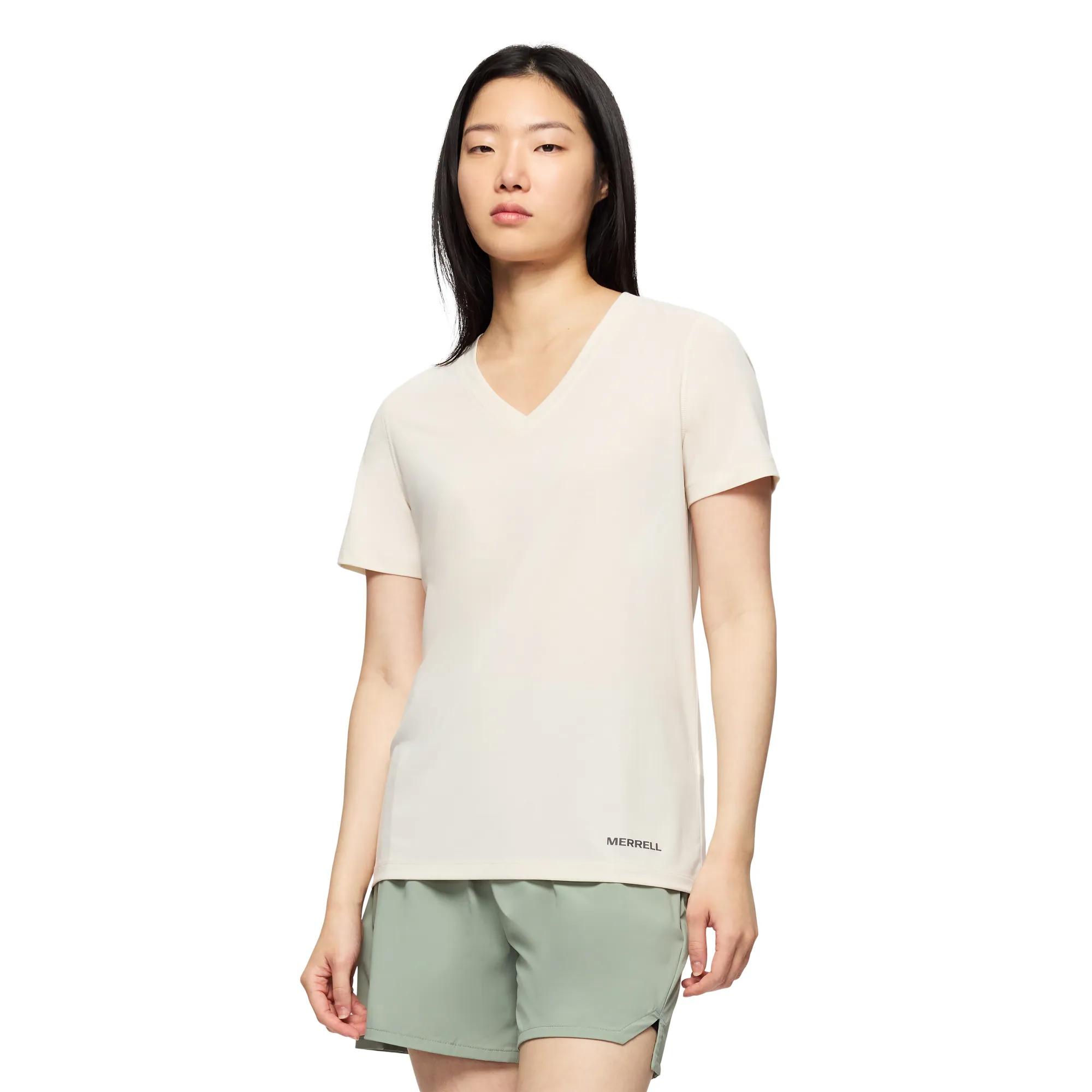 Viva Tencel V-Neck Tee, Whitecap Grey, dynamic 4
