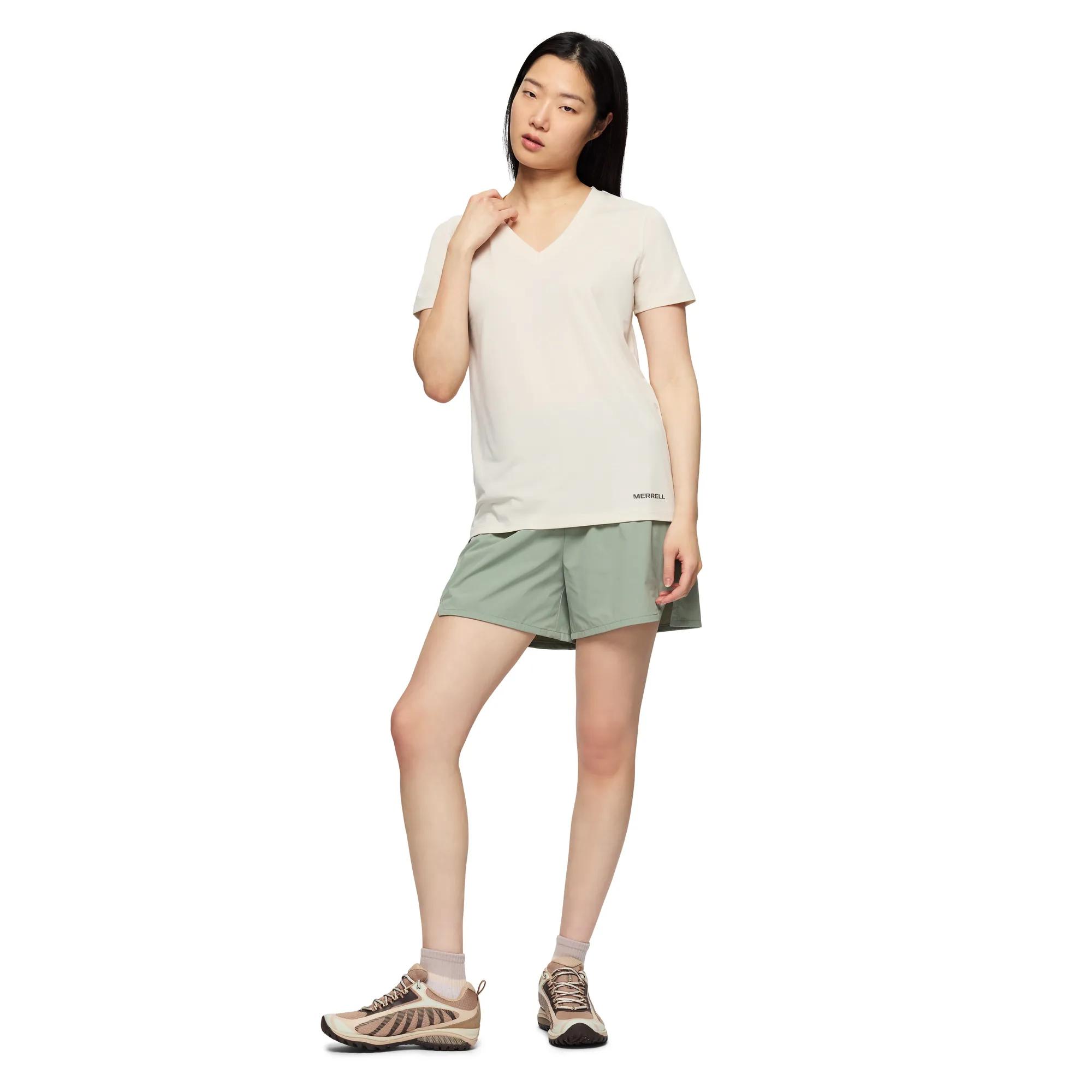 Viva Tencel V-Neck Tee, Whitecap Grey, dynamic 2