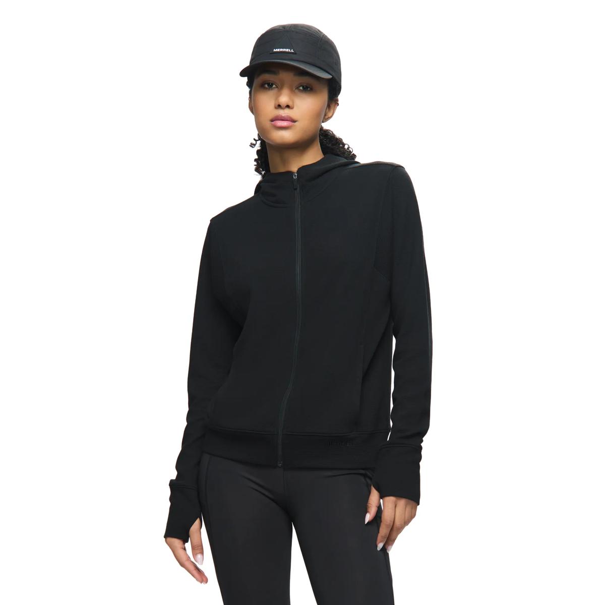 Cascade  Full Zip Waffle Hoody, Black, dynamic 1