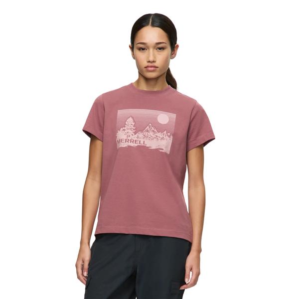 Stripe Landscape Graphic Crew Tee, Mulch, dynamic