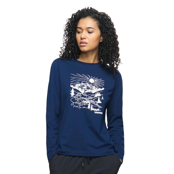 Scenic Route Long Sleeve Tee, Navy Night, dynamic