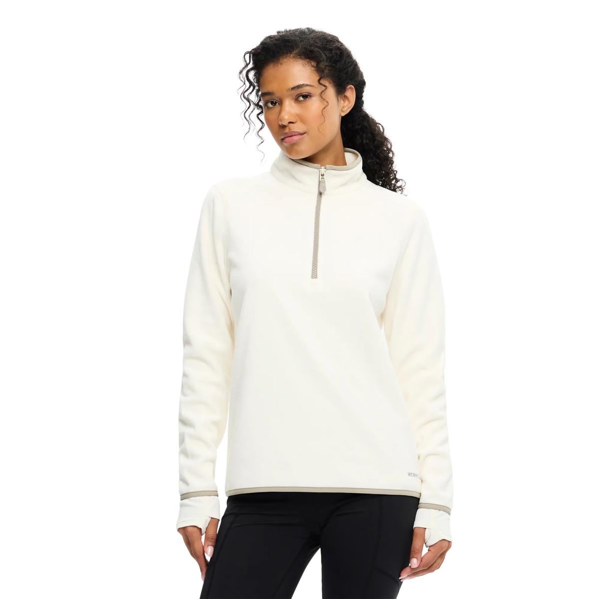 Brimrock Quarter Zip Fleece, Chalk, dynamic 1