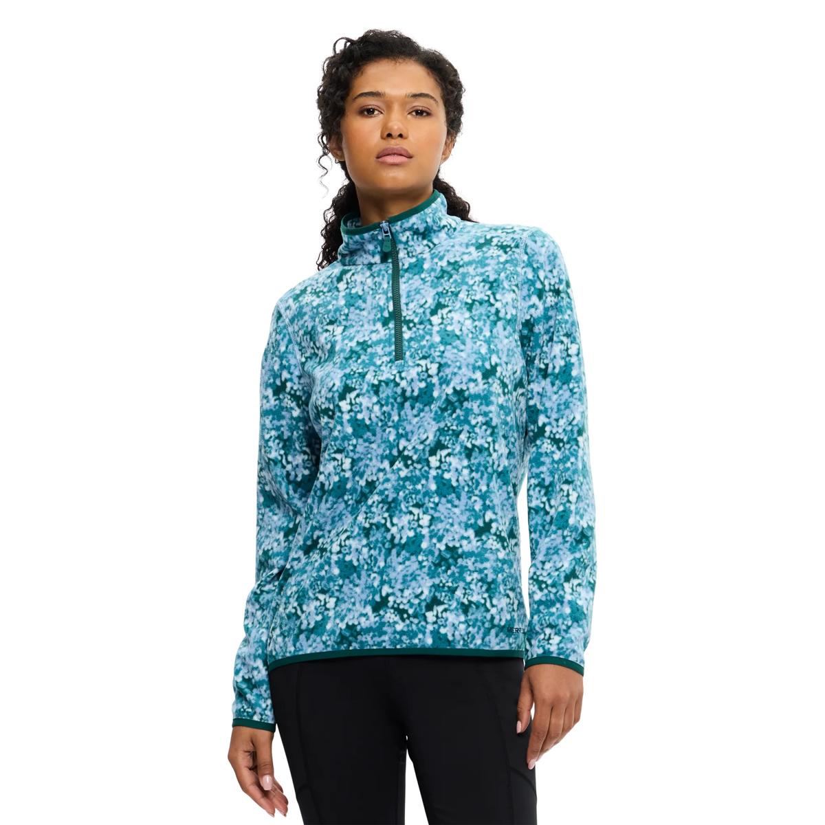 Mossrock Quarter Zip Polar Fleece, Foliage Batik, dynamic 1