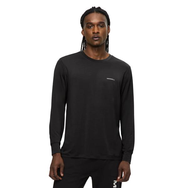 Horizon Long Sleeve Tencel Tee, Black, dynamic
