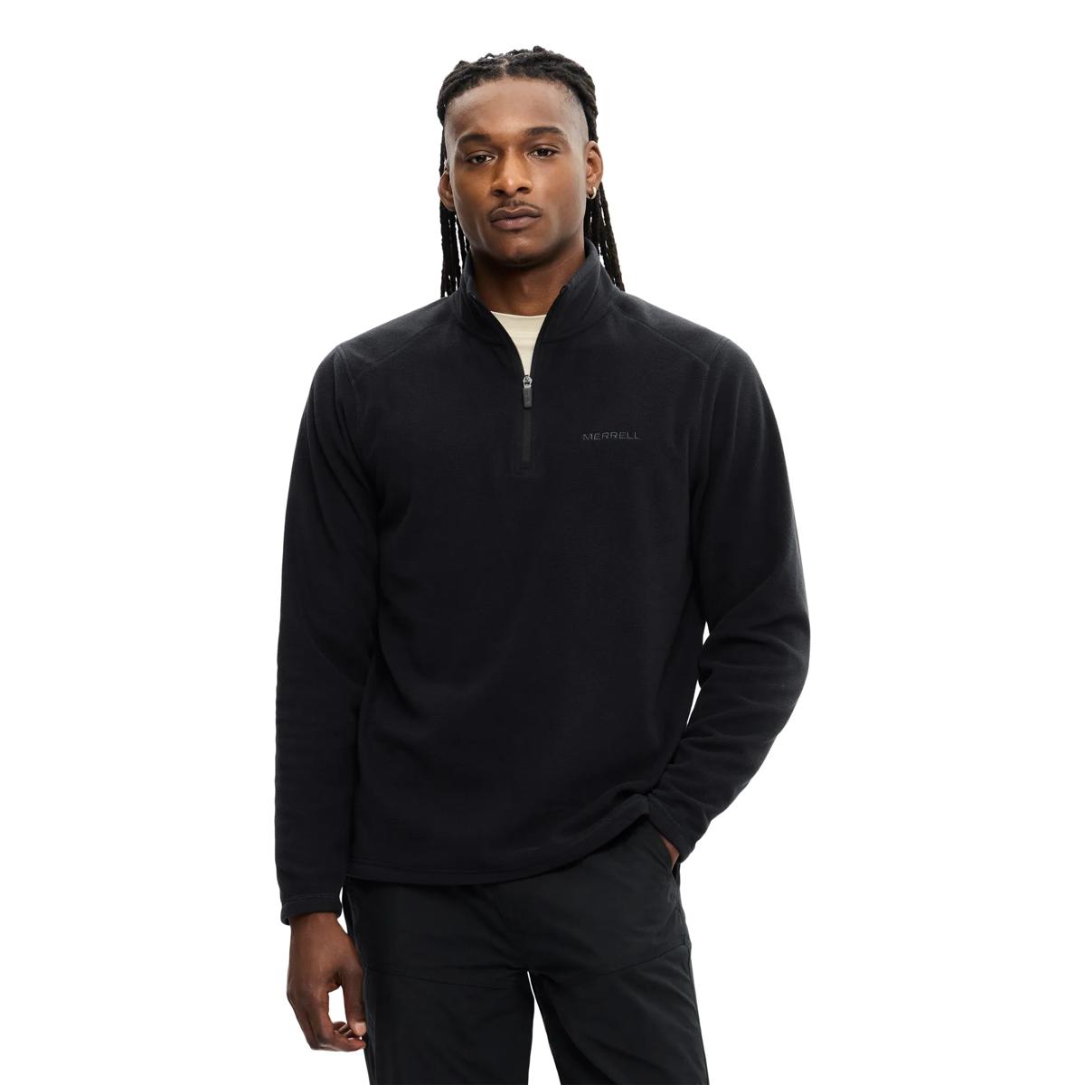 Timber Fleece Quarter Zip, Black, dynamic 1