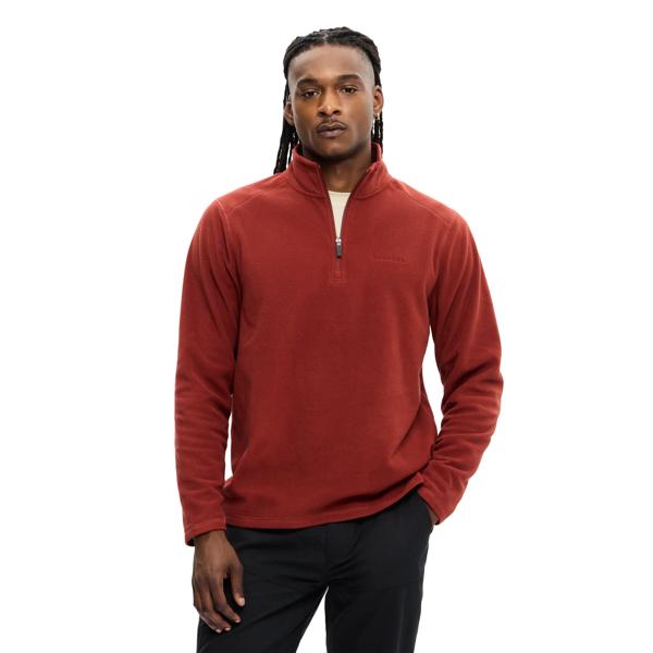 Timber Fleece Quarter Zip, Red Ochre, dynamic