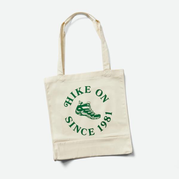 Trailhead Canvas Tote Bag, Natural- Hike On, dynamic