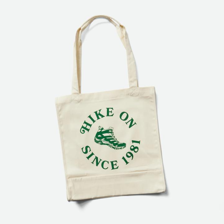 Trailhead Canvas Tote Bag, Natural- Hike On, dynamic