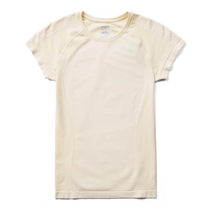 Ascend Athlete Seamless Workout T-Shirt X Sweaty Betty, Sabi Cream, dynamic