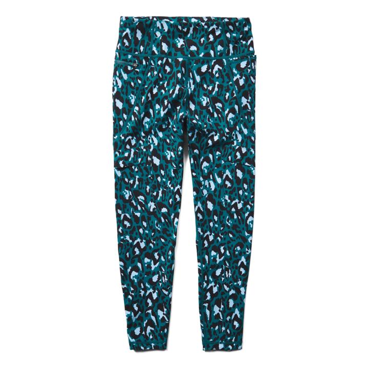 Ascend Power Cargo Workout Legging X Sweaty Betty, Blue Brushstroke Leopard, dynamic