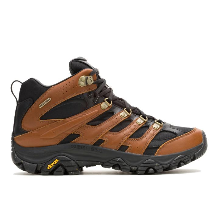 Moab 3 Luxe Leather Mid Waterproof, Black/Brown, dynamic