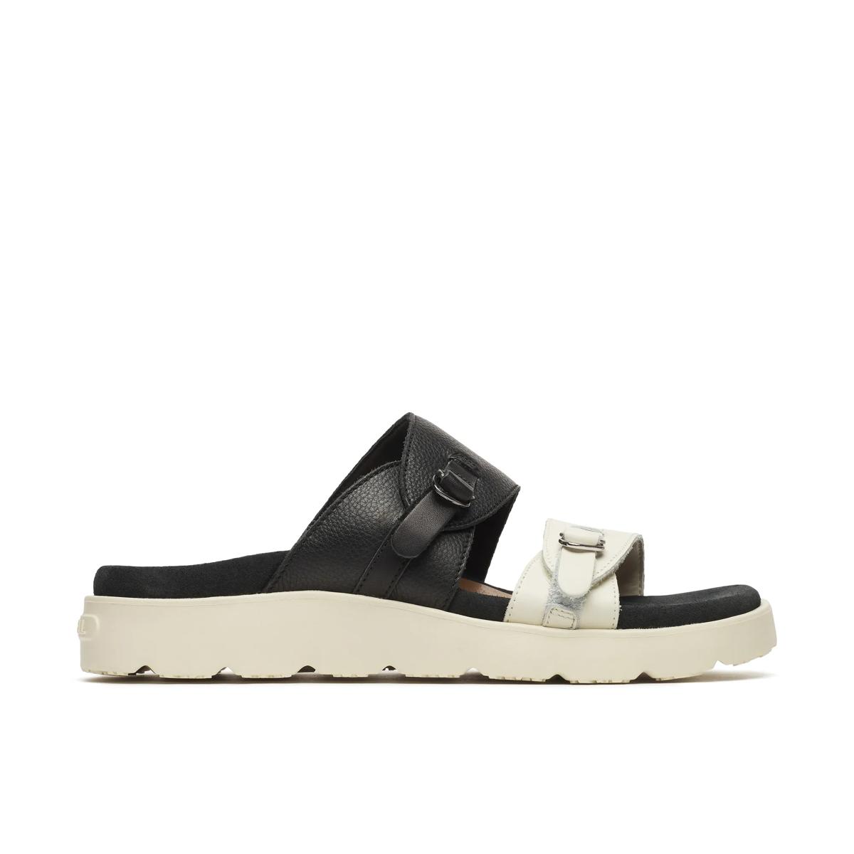 Fleur Leather Slide, Black/Stucco, dynamic 1