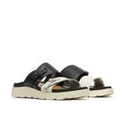 Fleur Leather Slide, Black/Stucco, dynamic 2