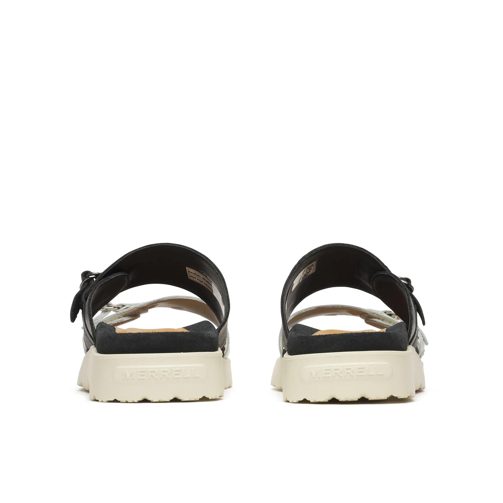 Fleur Leather Slide, Black/Stucco, dynamic 4