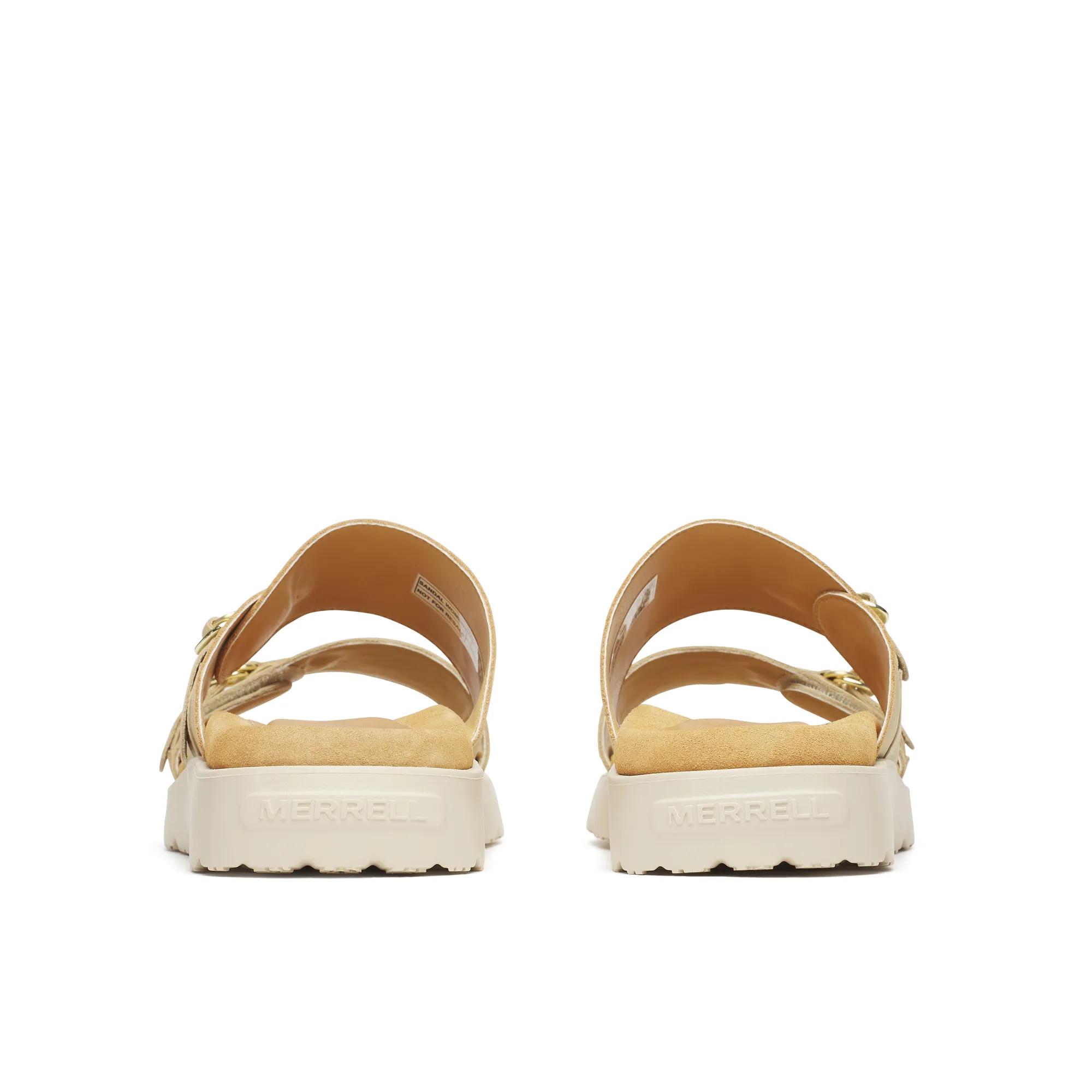 Fleur Leather Slide, Caramel/Almond, dynamic 4
