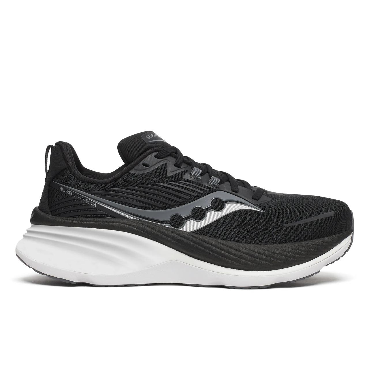 Saucony Hurricane 24 Mens Running Shoes Black White S20934-100 Size 13 Wide Saucony Hurricane 24 Shoes Mens Size 9 Wide Black Running  main image 4
