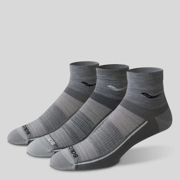 Inferno Ultralight Quarter 3-Pack Socks, Grey, dynamic
