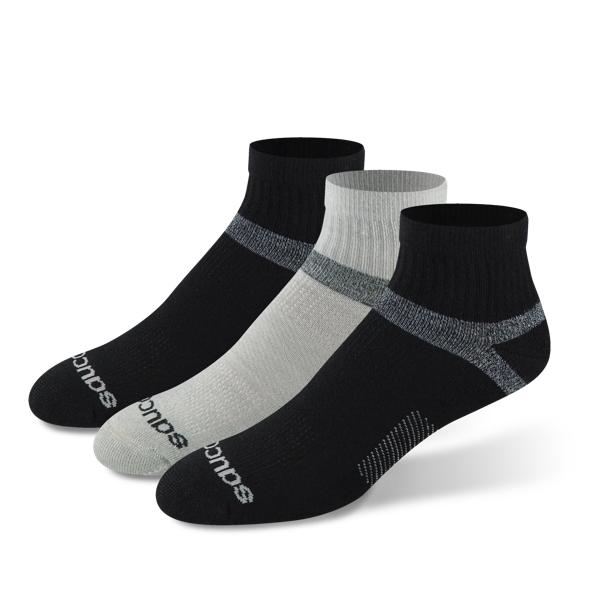 Inferno Cushion Quarter Sock, Black Assorted, dynamic