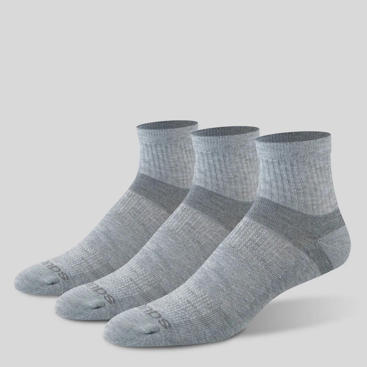Inferno Cushion Quarter Sock, Grey Heather, dynamic 1