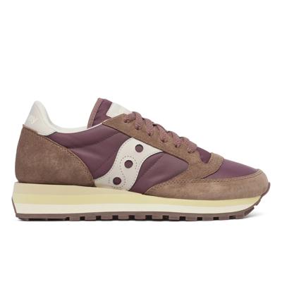 Sneakers Saucony Jazz Original Femme - Couleur Beige, Suède Et Tissu, Semelle Caoutchouc, Neuf Avec Boîte