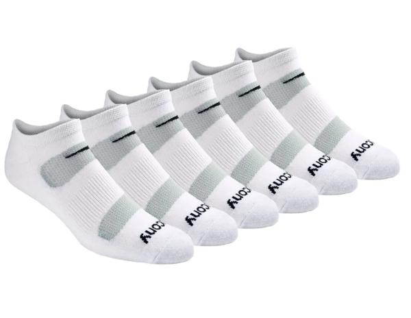 Legacy Performance No Show 6-Pack Socks, White, dynamic
