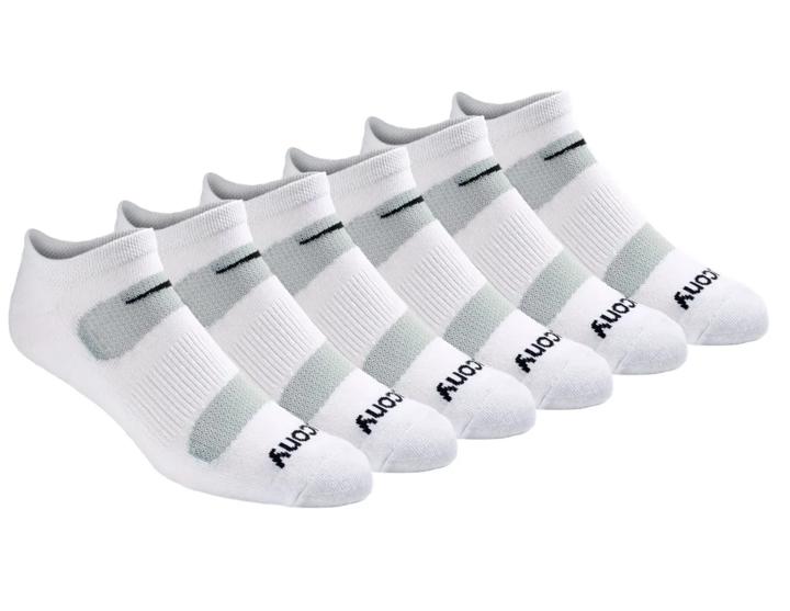 Legacy Performance No Show 6-Pack Socks, White, dynamic