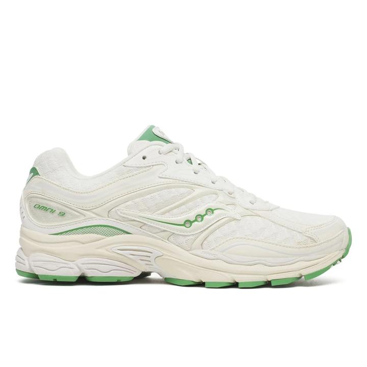 END X Saucony ProGrid Omni 9, White | Green, dynamic