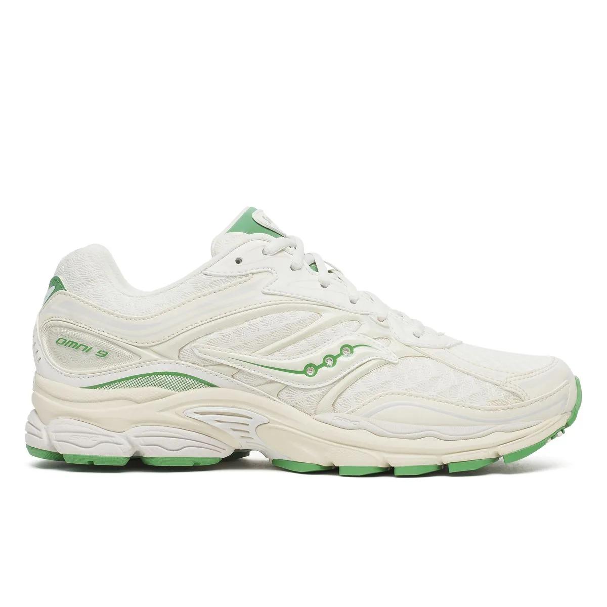 END X Saucony ProGrid Omni 9, White | Green, dynamic 1