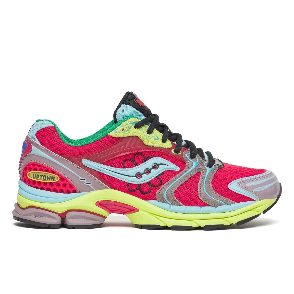 Jae Tips X Saucony ProGrid Triumph 4, Red | Lime, dynamic 1