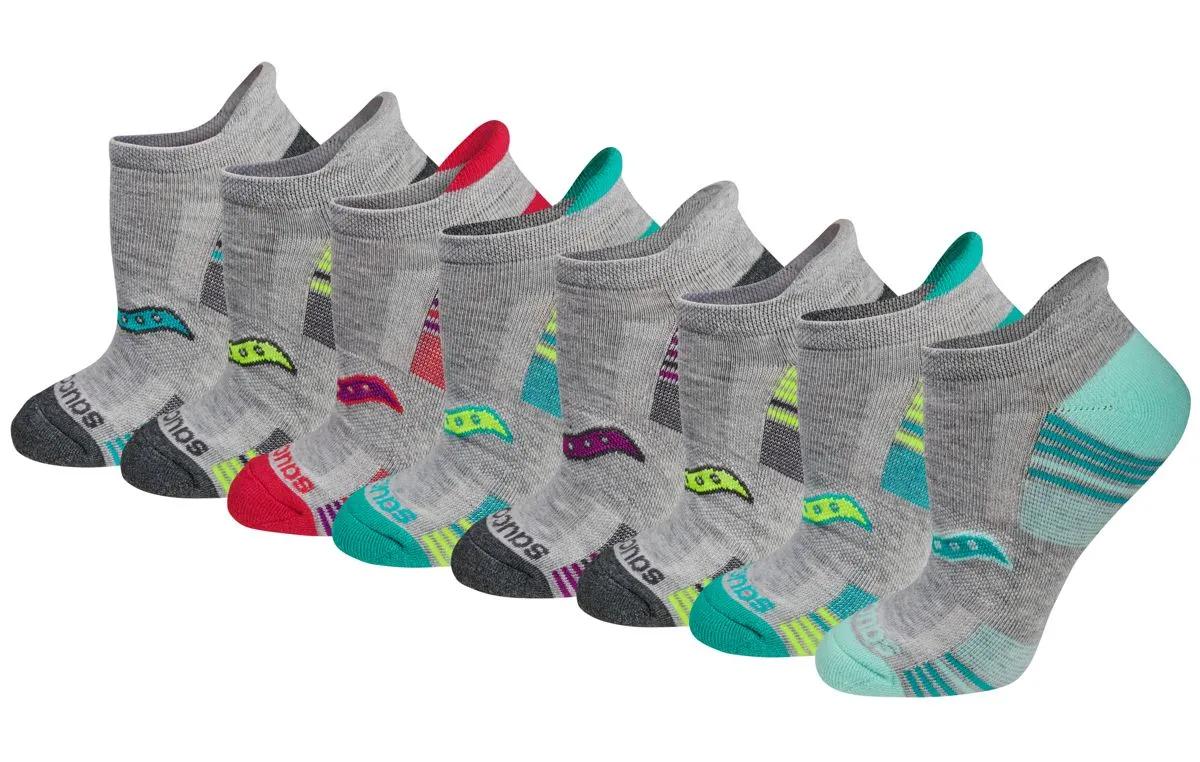 Glory Performance No Show Tab 8-Pack Socks, Grey Assorted, dynamic 1