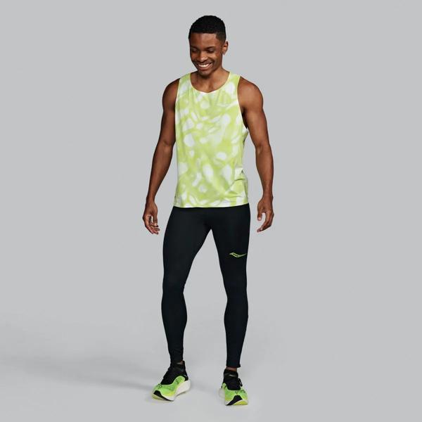 Endorphin Singlet, Sunny Lime Graphic, dynamic