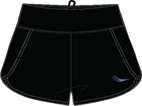 Outpace 2.5" Split Short, Black, dynamic
