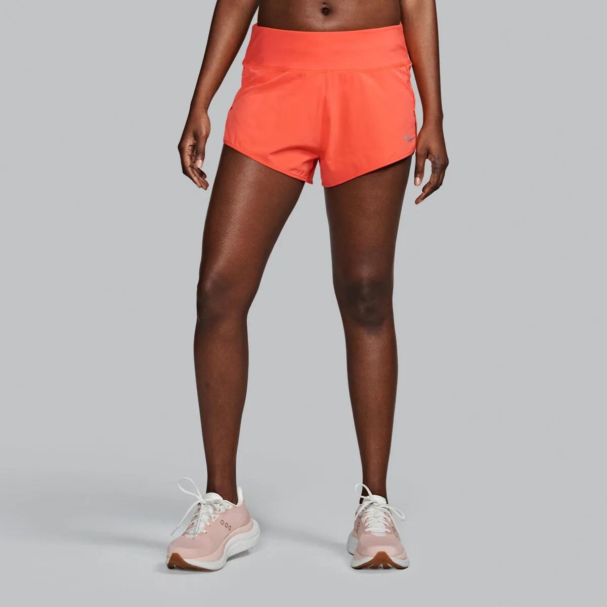 Outpace 2.5" Split Short, Hot Coral, dynamic 1