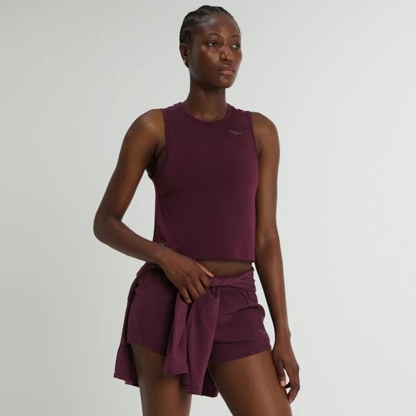 Stopwatch Crop Tank, Eggplant Heather, dynamic
