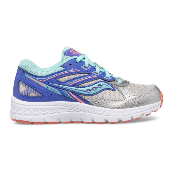 Cohesion 14 Lace Sneaker, Silver | Periwinkle | Turq, dynamic