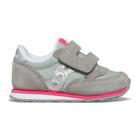 Baby Jazz Hook & Loop Sneaker, Grey/Silver/Pink, dynamic 1