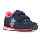 Baby Jazz Hook & Loop Sneaker, Navy/Silver/Pink, dynamic 2